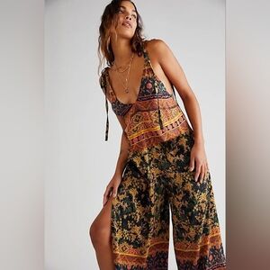 Free People Leona Junpsuit Ruby Red Small NWT